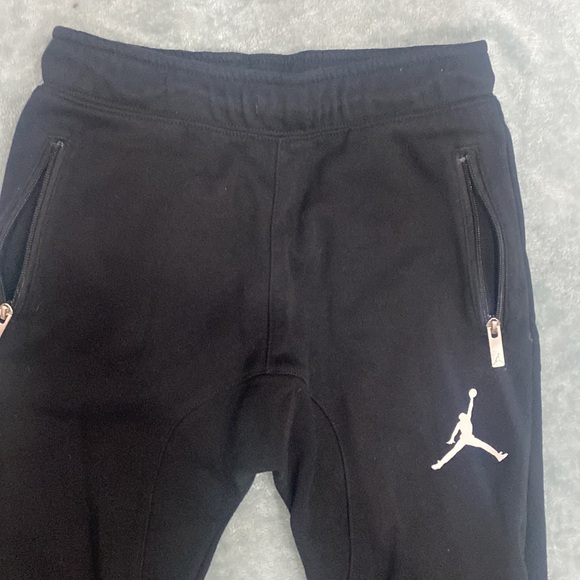Nike Jordan black sweat pants size 10-12: 2 side zip up pockets, one back pocket - Picture 4 of 7